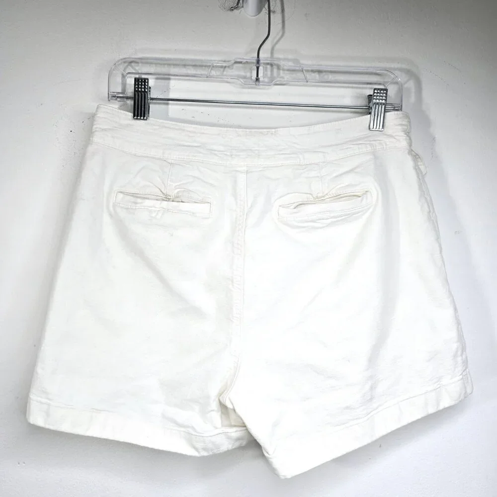 J Crew White Flap Front Pocket High Waist Cargo Shorts